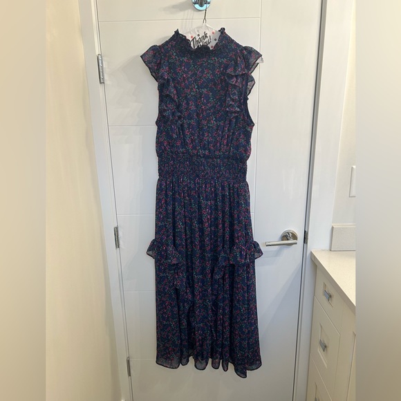 Lulus Evaline floral print mock neck midi dress. Size M. Worn once - Picture 7 of 7